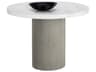 Nicolette Dining Table in Light Grey in Marble Look in 40"
