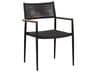 Nava Aluminum Black Stackable Dining Arm Chair