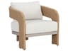 Pylos Wicker Natural Lounge Chair in Louis Cream