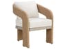 Pylos Wicker Natural Dining Arm Chair in Louis Cream