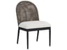 Calandri Aluminum Black Dining Side Chair in Louis Cream