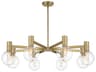 Wright 8-Light Warm Brass Glass Globe Chandelier
