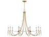 10-Light Mayfair Chandelier in Warm Brass and Chrome