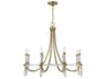 8-Light Mayfair Chandelier in Warm Brass and Chrome with Crystal Drops