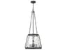 Crawford 4-Light Matte Black Glass Pendant