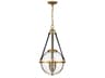 Bozeman 3-Light Warm Brass Glass Globe Chandelier