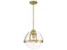 Pendleton 1-Light Warm Brass Glass Globe Pendant
