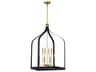 Sheffield 8-Light Matte Black Warm Brass Pendant