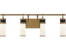 Abel 4-Light Matte Black Warm Brass Glass LED Vanity Light