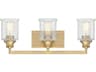 Hampton 3-Light Warm Brass Glass Vanity Light