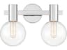 Wright 2-Light Chrome Glass Vanity Light