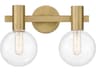 Wright 2-Light Warm Brass Glass Vanity Light