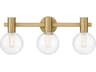 Wright 3-Light Warm Brass Glass Vanity Light