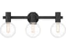 Wright 3-Light Matte Black Glass Vanity Light