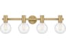 Wright 4-Light Warm Brass Glass Vanity Light