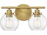Carson 2-Light Warm Brass Glass Vanity Light