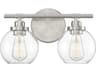 Carson 2-Light Satin Nickel Glass Vanity Light