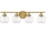 Carson 4-Light Warm Brass Glass Vanity Light