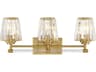 Garnet 3-Light Warm Brass Crystal Vanity Light