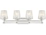 Garnet 4-Light Polished Nickel Chrome Crystal Vanity Light