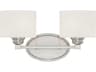 Kane 2-Light Satin Nickel Glass Vanity Light