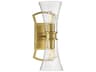 Bennington 2-Light Warm Brass Glass Wall Sconce