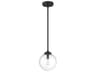 Meridian 1-Light Matte Black Glass Globe Mini Pendant