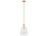 Meridian 1-Light Natural Brass Mini Pendant
