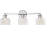 Meridian 3-Light Chrome Glass Vanity Light