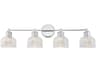Meridian 4-Light Chrome Glass Vanity Light