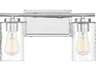 Meridian 2-Light Chrome Glass Vanity Light