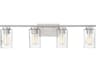 Meridian 4-Light Brushed Nickel Glass Vanity Light