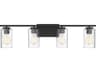 Meridian 4-Light Matte Black Glass Vanity Light