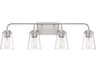 Meridian 4-Light Brushed Nickel Glass Vanity Light