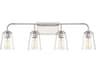 Meridian 4-Light Polished Nickel Glass Vanity Light