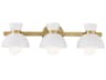 Meridian 3-Light Natural Brass Vanity Light