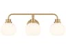 Meridian 3-Light Natural Brass Vanity Light