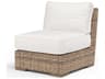 Havana Wicker Armless Lounge in Canvas Flax