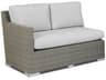 Majorca Wicker Left Arm Patio Loveseat in Cast Silver with Self Welt
