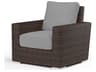 Montecito Cognac Wicker Cushion Lounge Chair