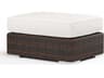 Montecito Dark Wood Wicker Cushion Ottoman