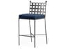 Provence Pewter Wrought Iron Cushion Bar Stool