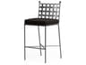 Provence Pewter Wrought Iron Cushion Bar Stool