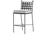 Provence Pewter Wrought Iron Cushion Bar Stool