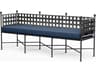 Provence Pewter Wrought Iron Cushion Bench
