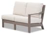 Laguna Aluminum Brushed Driftwood Right Arm Outdoor Patio Loveseat in Canvas Flax
