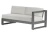 Redondo Aluminum Brushed Slate Right Arm Outdoor Loveseat in Cast Silver
