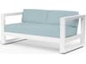 Newport Frost Aluminum Cushion Loveseat
