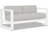 Newport Outdoor Loveseat in Frosted White Aluminum