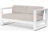 Newport Frost Aluminum Cushion Loveseat